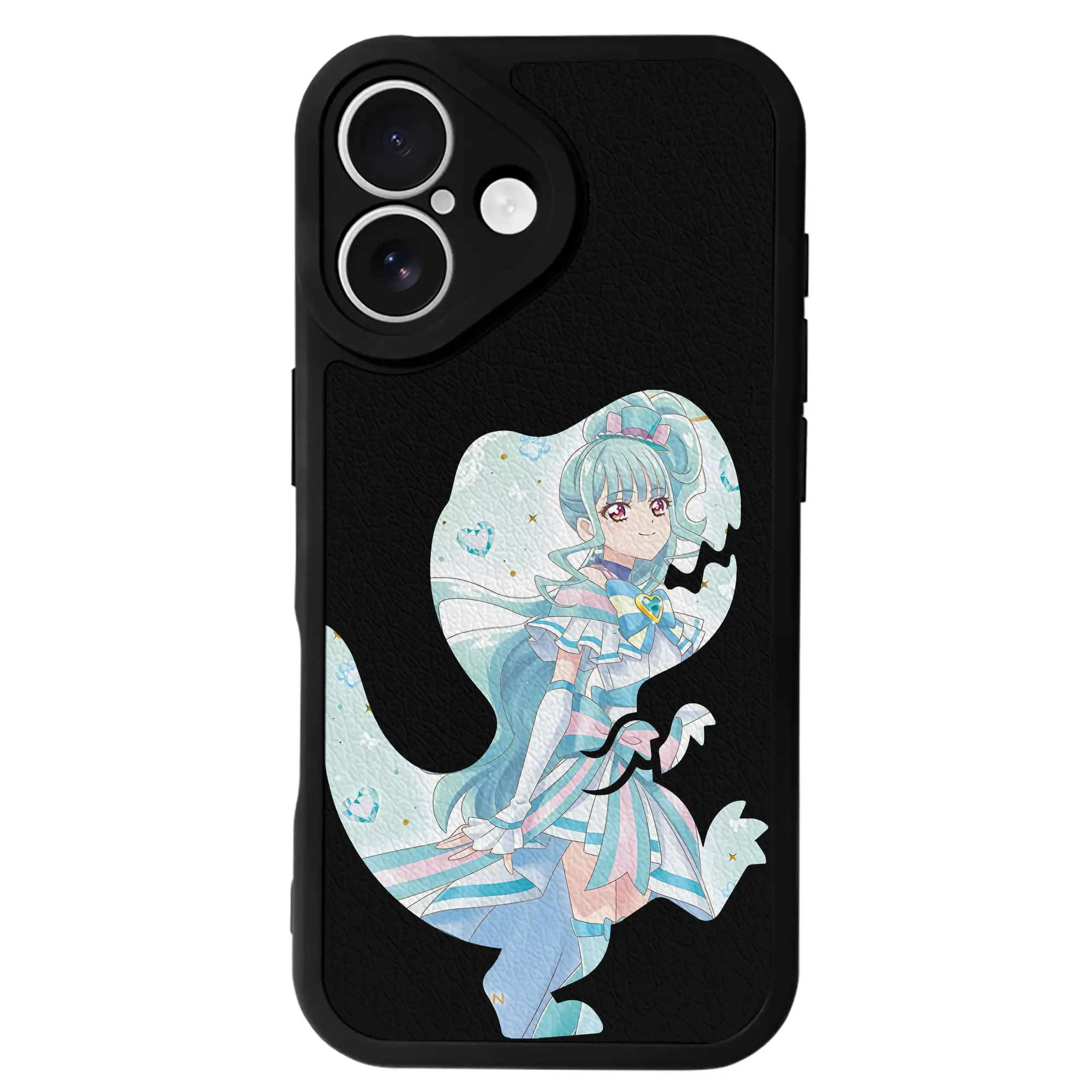 わんだふるぷりきゅあ グッズ 猫屋敷まゆ - IPhone 16シリーズ対応 ・ シリコンスマホケース ・ レザー調 ・ 高精度フィット ・ 耐衝撃 ・ ワイヤレス充電対応 ・ 精密カット